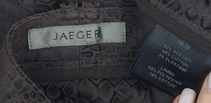 Jaeger Women’s Brown Animal Print Trousers - Size 12