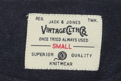 Jack & Jones Men's Black S Cotton Pullover Jumper