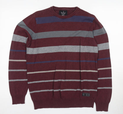 Firetrap Men's Multicoloured Striped M Pullover Jumper