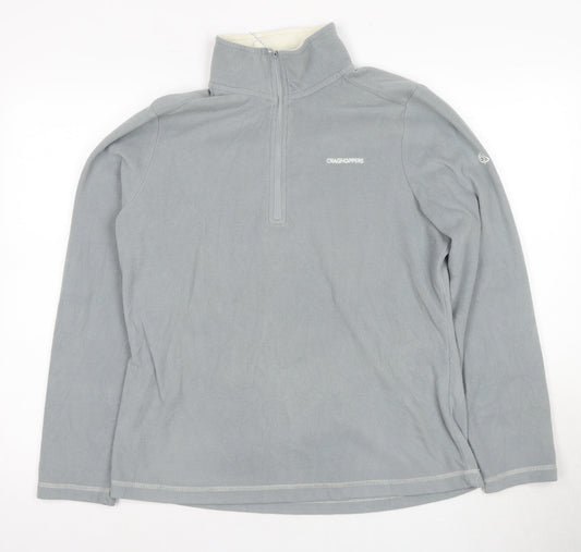 Craghoppers Women's Grey Size 12 1/4 Zip Fleece Sweatshirt
