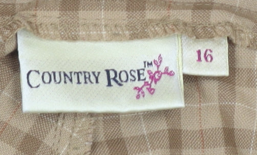 Country Rose Women's Beige Check Trousers Size 16