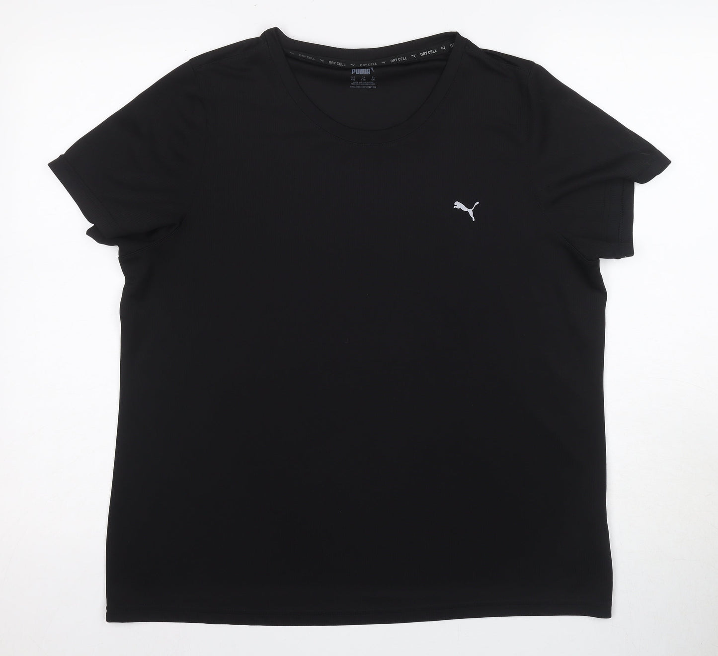 Puma Unisex Black T-Shirt, Size 14, Moisture Wicking