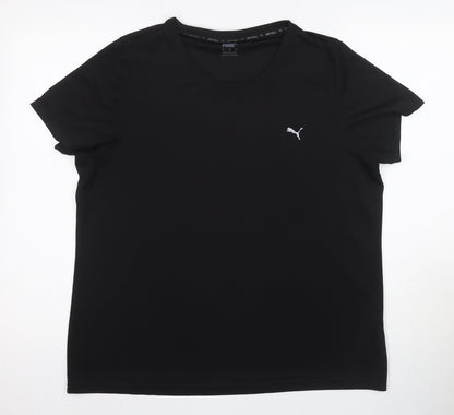 Puma Unisex Black T-Shirt, Size 14, Moisture Wicking