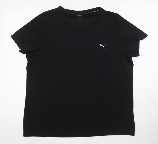 Puma Unisex Black T-Shirt, Size 14, Moisture Wicking