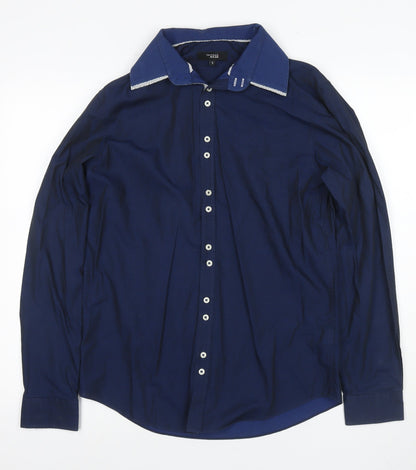 Thomas Nash Men's Blue Formal Dress Shirt S