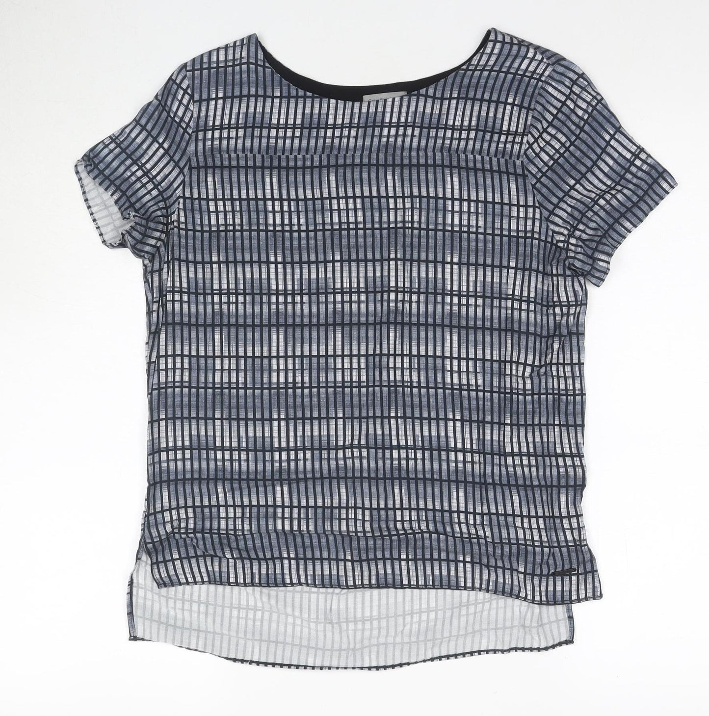 Calvin Klein Women's Black Woven Check T-Shirt S