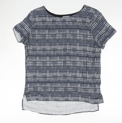 Calvin Klein Women's Black Woven Check T-Shirt S