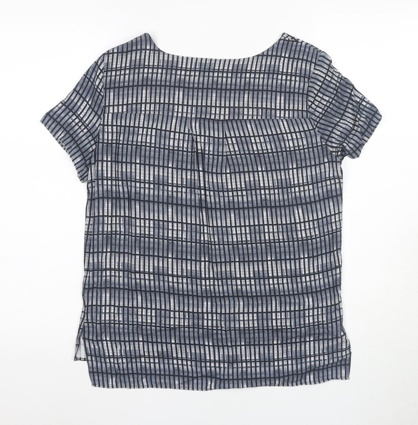 Calvin Klein Women's Black Woven Check T-Shirt S