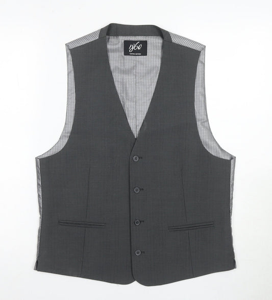 1860 Men's Grey Check Waistcoat, Size 40R
