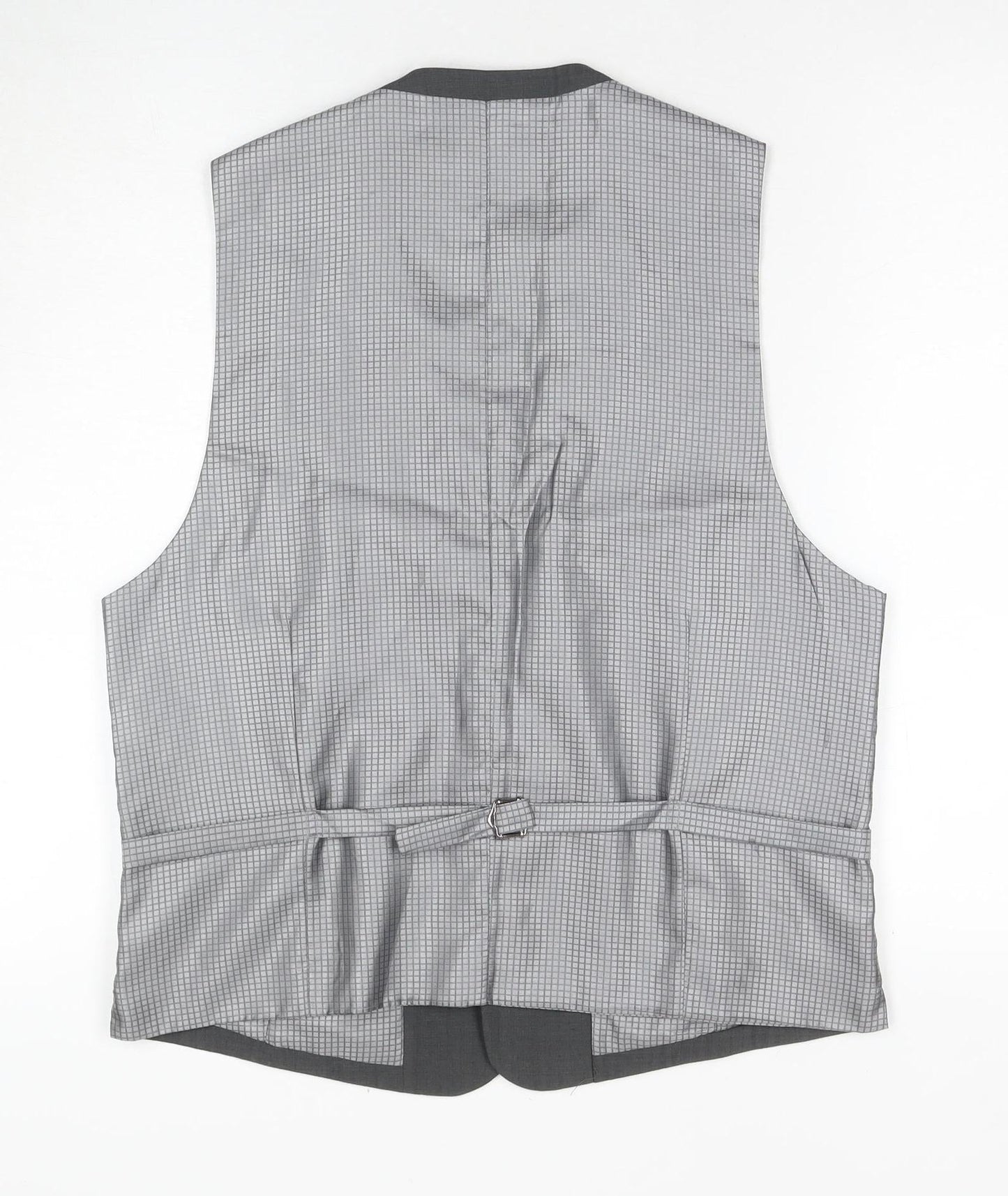 1860 Men's Grey Check Waistcoat, Size 40R