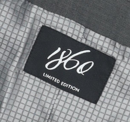 1860 Men's Grey Check Waistcoat, Size 40R