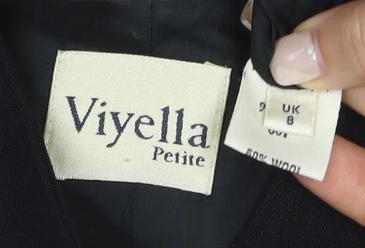 Viyella Women's Black Wool Blazer, Size 8, Formal Wear