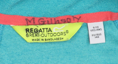 Regatta Girls Blue 1/2 Zip Hoodie 9-10 Years Lightweight
