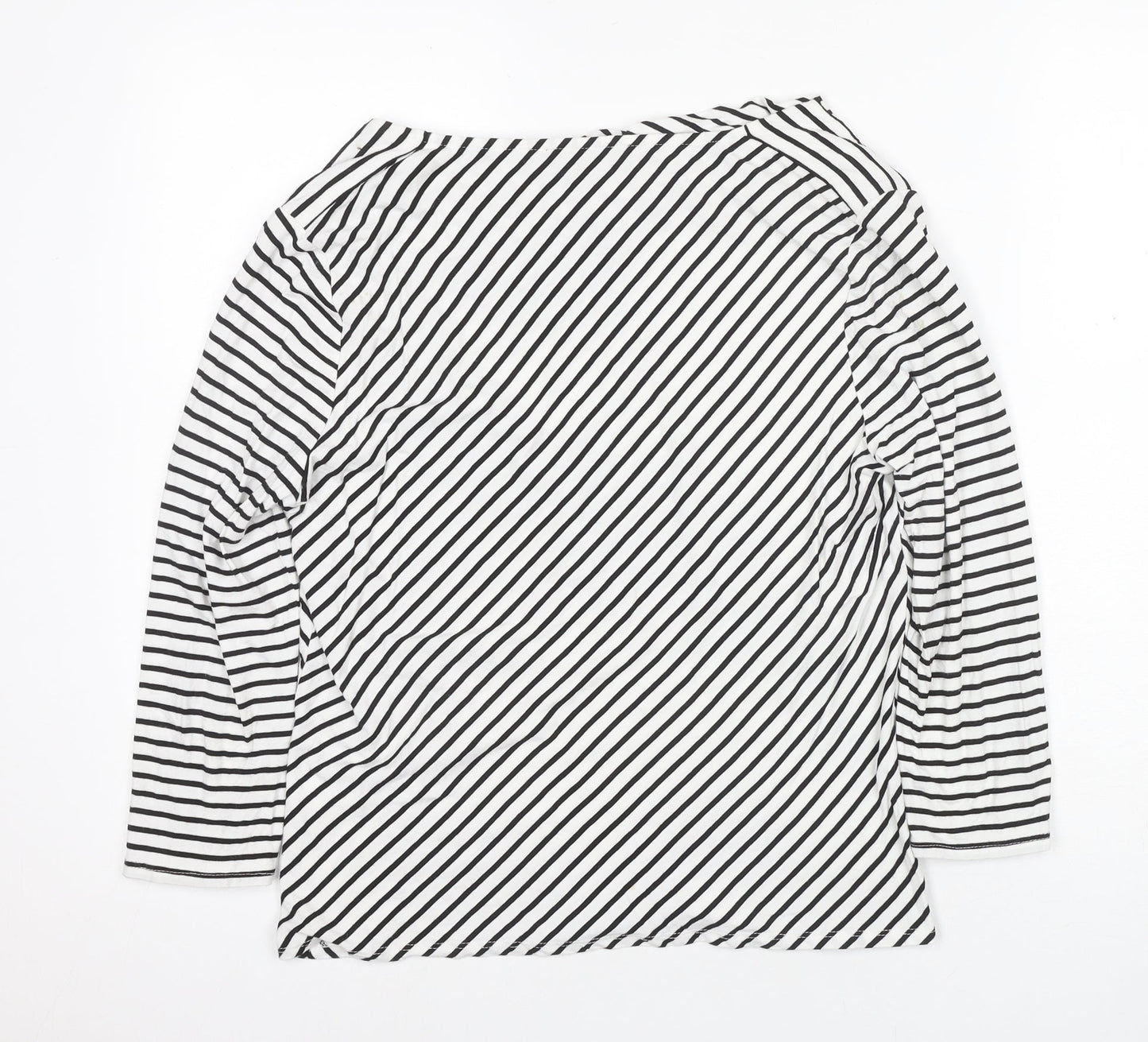 Vyella Women's Boat Neck Striped Top - M, Black/White