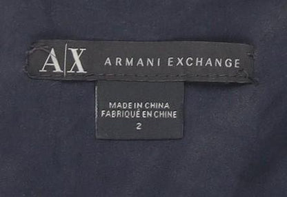 Armani Exchange Women's Blue Silk Shirt Dress, Size 2