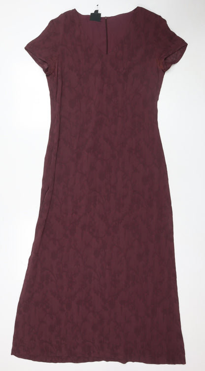 Laura Ashley Women's Purple Floral Midi Sheath Dress - Size 12