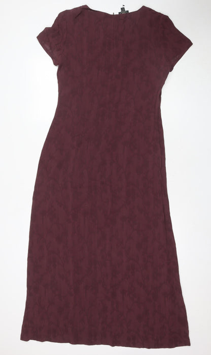 Laura Ashley Women's Purple Floral Midi Sheath Dress - Size 12