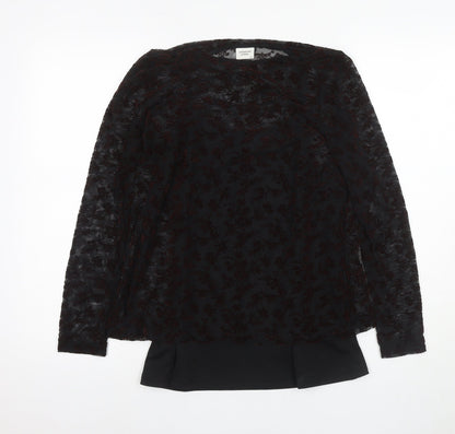 Womens UK Size M JACQUELINE de YONG Black Tunic Blouse
