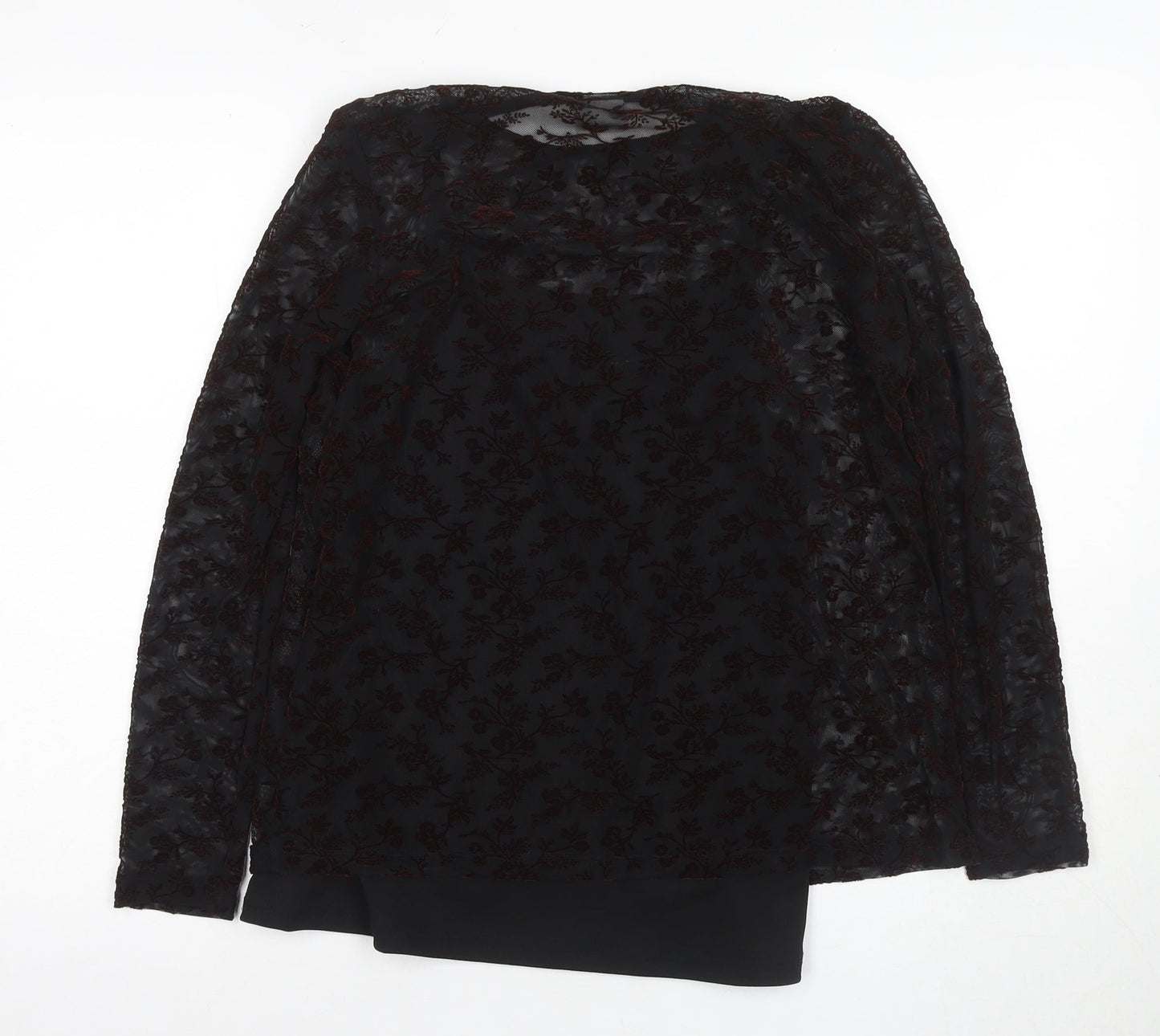 Womens UK Size M JACQUELINE de YONG Black Tunic Blouse