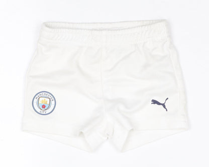 Puma White Unisex Baby Shorts 6-9 Months Sports Activewear