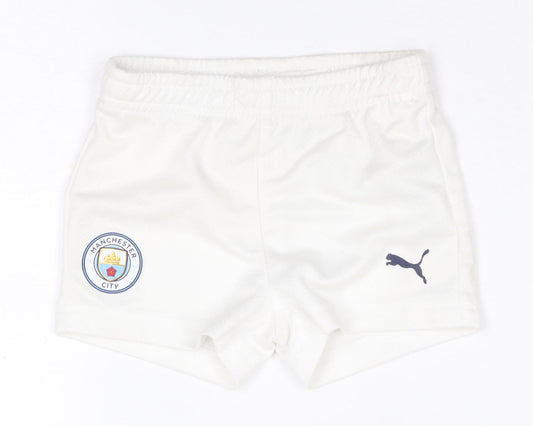 Puma White Unisex Baby Shorts 6-9 Months Sports Activewear