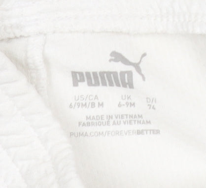 Puma White Unisex Baby Shorts 6-9 Months Sports Activewear