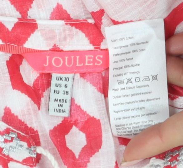Womens UK Size 10 Joules Red  Blouse