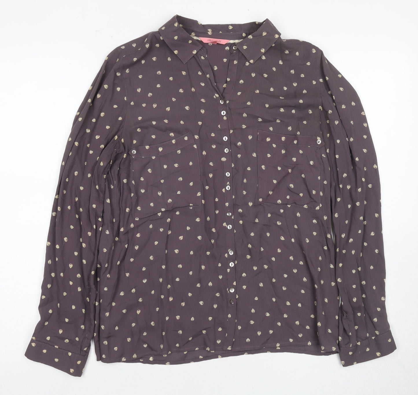 Womens UK Size 10 White Stuff Purple  Button-Up