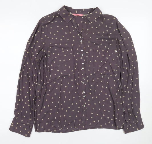 Womens UK Size 10 White Stuff Purple  Button-Up