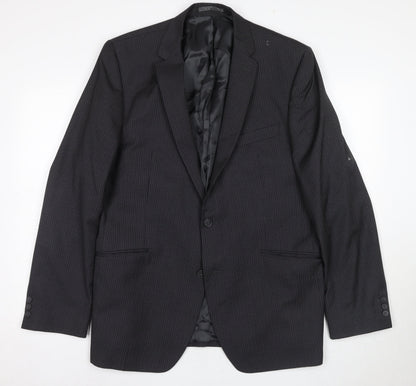 Mens UK Size 44 Jeff Banks Regular Black Suit Jacket