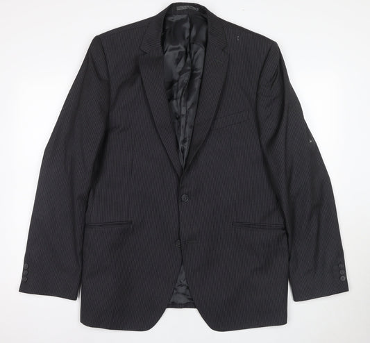 Mens UK Size 44 Jeff Banks Regular Black Suit Jacket