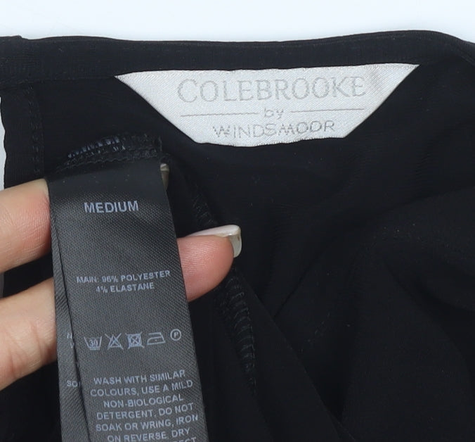 Colebrooke Women's Black Blouse M Beaded Dolman Sleeves