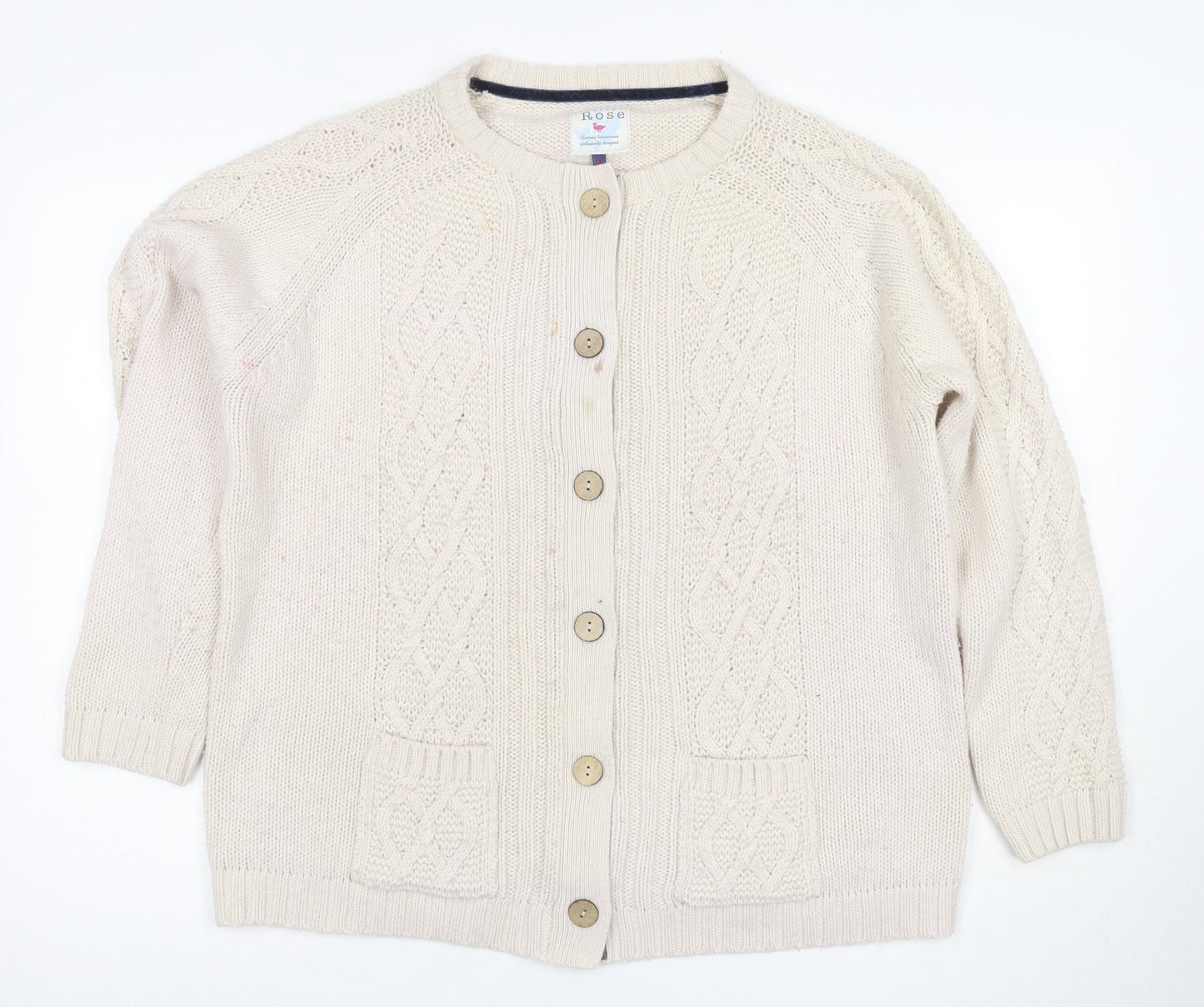 Country Rose Ivory Cable-Knit Cardigan XL