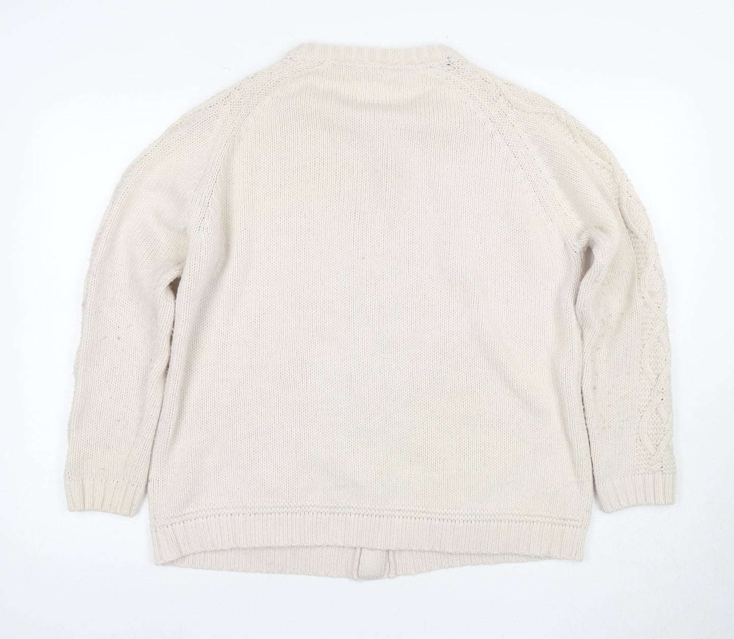 Country Rose Ivory Cable-Knit Cardigan XL