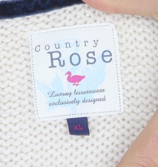 Country Rose Ivory Cable-Knit Cardigan XL