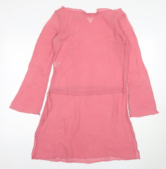 Massimo Dutti Women's Pink Shift Dress - Size 10