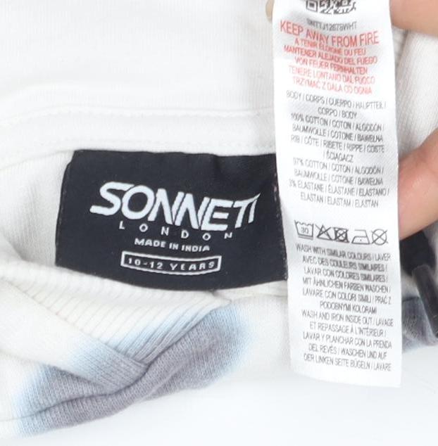 Sonneti Boys Ivory Tie-Dye Pullover Hoodie 10-12 Years
