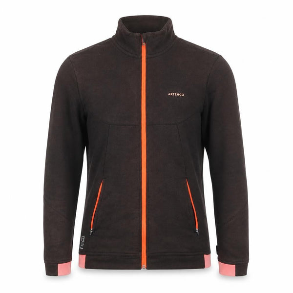 Front view of Artengo Men's Black Track Jacket, size M, Full Zip