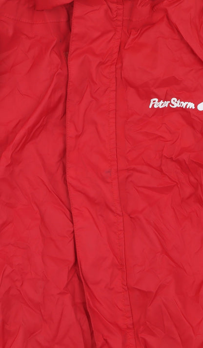 Peter Storm Girls Red Waterproof Rain Coat 9-10 Years