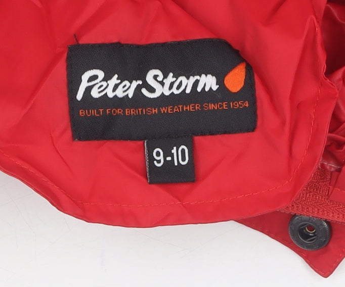 Peter Storm Girls Red Waterproof Rain Coat 9-10 Years