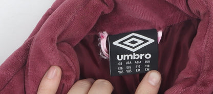 Umbro Girls Red Puffer Jacket 5-6 Years - Casual Autumn/Winter