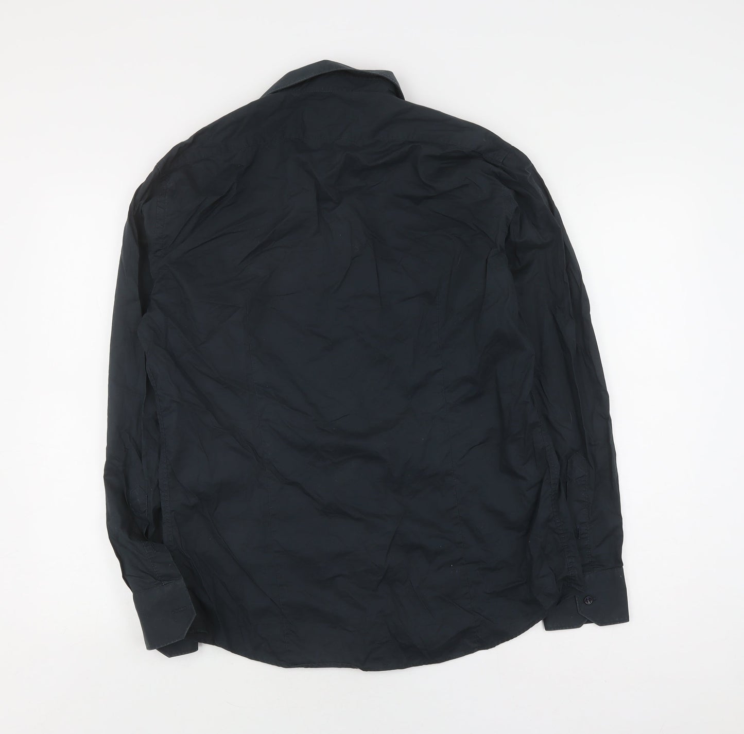 Trussardi Men's Black Long Sleeve Button-Up Shirt