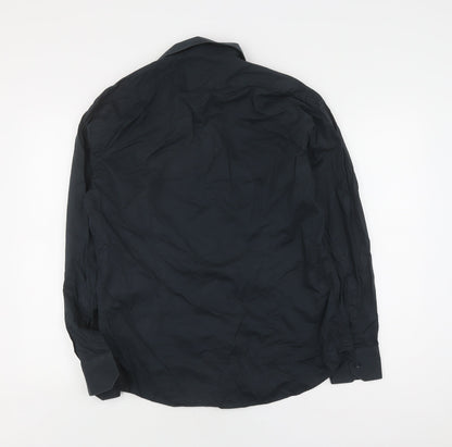 Trussardi Men's Black Long Sleeve Button-Up Shirt