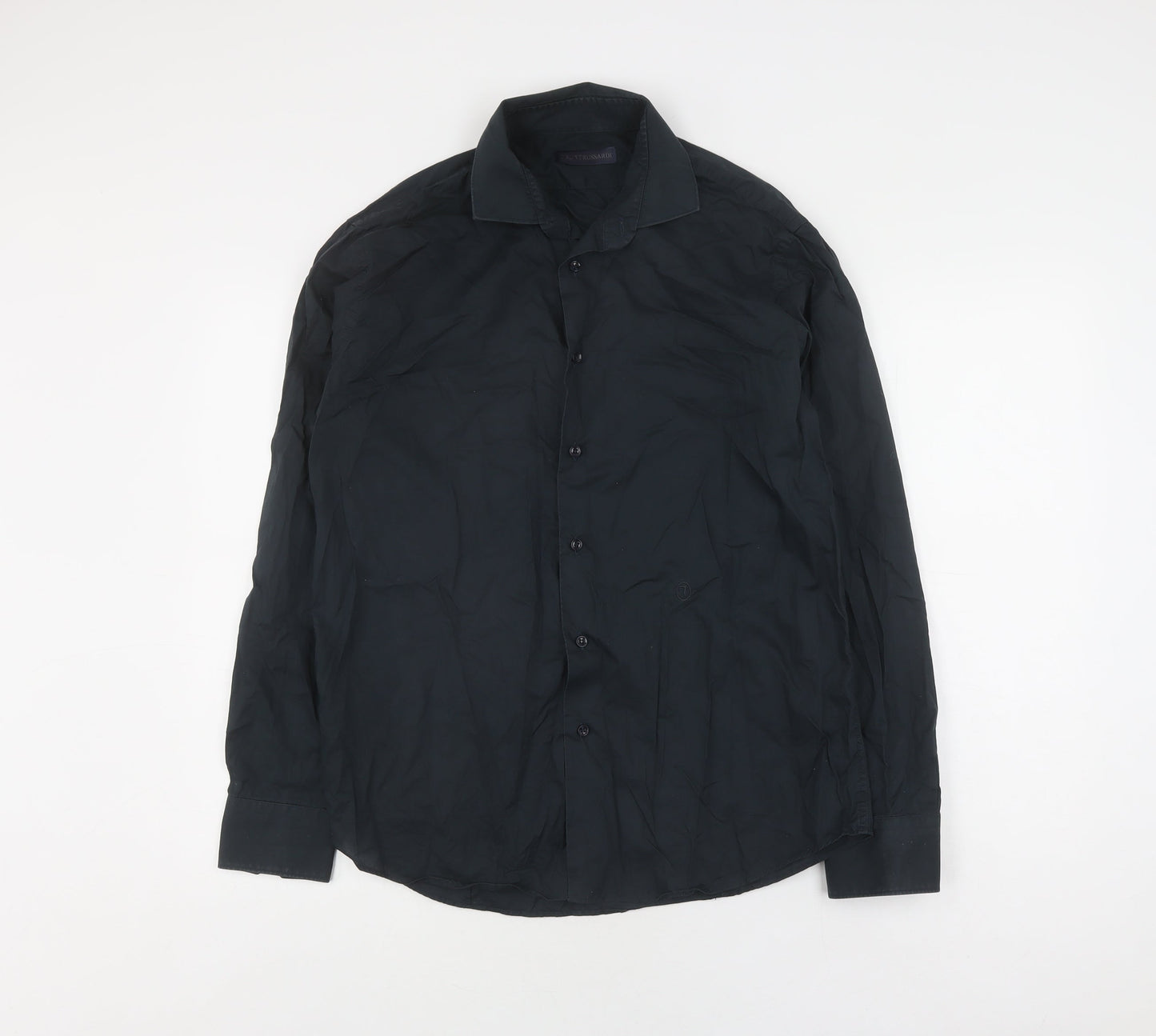 Trussardi Men's Black Long Sleeve Button-Up Shirt