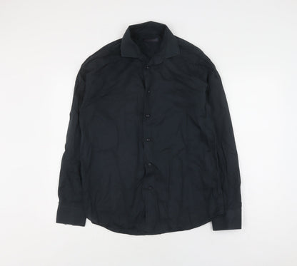 Trussardi Men's Black Long Sleeve Button-Up Shirt
