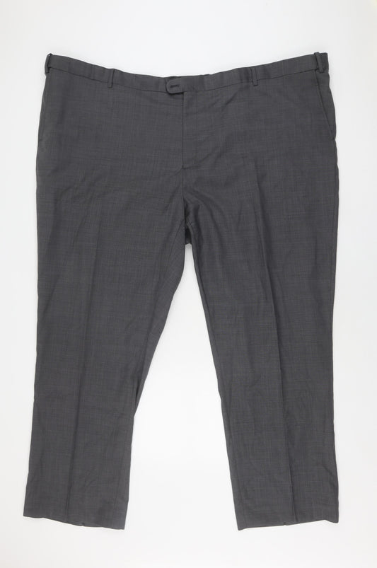 Skopes Men's Grey Classic Fit Dress Pants
