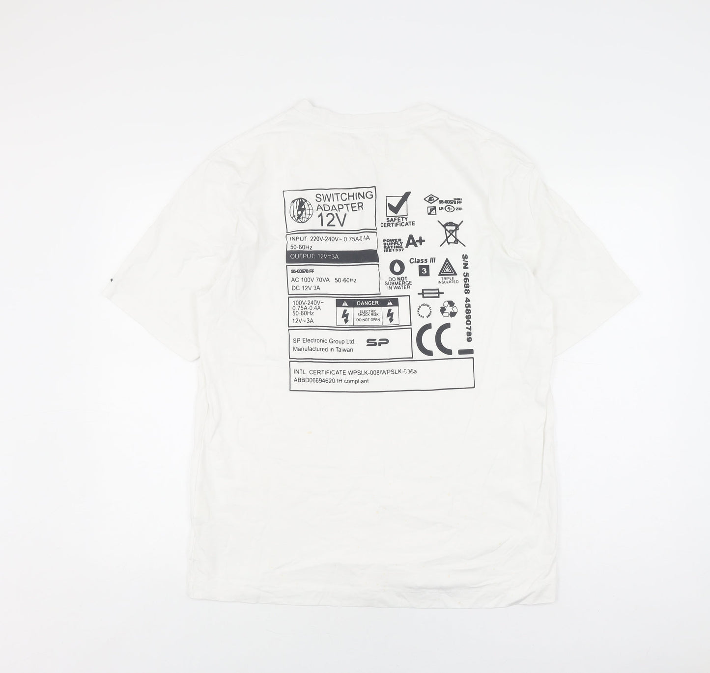 Reserved Mens White Graphic Relaxed Fit T-Shirt M