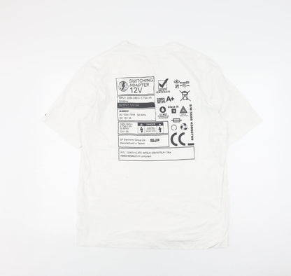 Reserved Mens White Graphic Relaxed Fit T-Shirt M