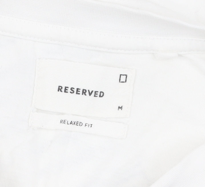 Reserved Mens White Graphic Relaxed Fit T-Shirt M
