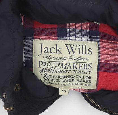 Womens UK Size XS Jack Wills Black Puffer Jacket